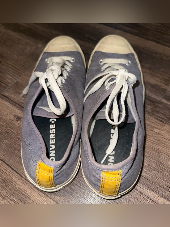 Converse Other - Converse Jack Purcell Low Top Canvas Sneakers in Gray with Yellow Heel Tab